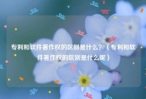 专利和软件著作权的区别是什么？（专利和软件著作权的区别是什么呢）