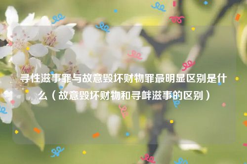 寻性滋事罪与故意毁坏财物罪最明显区别是什么（故意毁坏财物和寻衅滋事的区别）