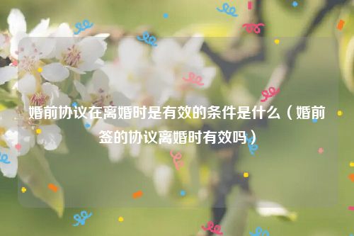 婚前协议在离婚时是有效的条件是什么（婚前签的协议离婚时有效吗）