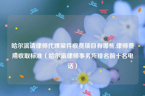 哈尔滨请律师代理案件收费项目有哪些,律师费用收取标准（哈尔滨律师事务所排名前十名电话）