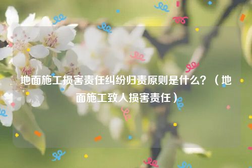 地面施工损害责任纠纷归责原则是什么？（地面施工致人损害责任）