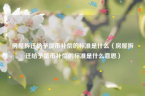 房屋拆迁给予货币补偿的标准是什么（房屋拆迁给予货币补偿的标准是什么意思）