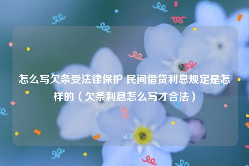 怎么写欠条受法律保护 民间借贷利息规定是怎样的（欠条利息怎么写才合法）