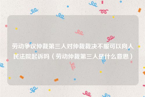 劳动争议仲裁第三人对仲裁裁决不服可以向人民法院起诉吗（劳动仲裁第三人是什么意思）