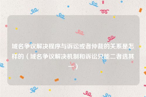 域名争议解决程序与诉讼或者仲裁的关系是怎样的（域名争议解决机制和诉讼只能二者选其一）