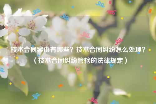 技术合同案由有哪些？技术合同纠纷怎么处理？（技术合同纠纷管辖的法律规定）