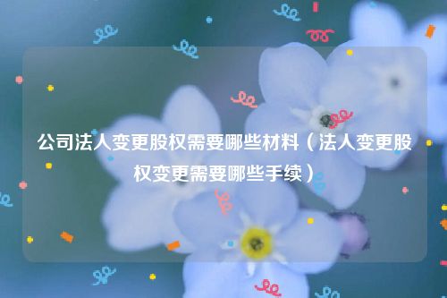 公司法人变更股权需要哪些材料（法人变更股权变更需要哪些手续）