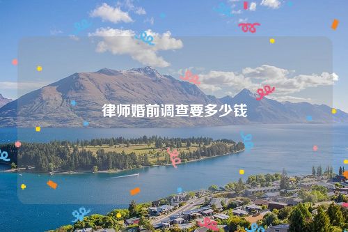 律师婚前调查要多少钱